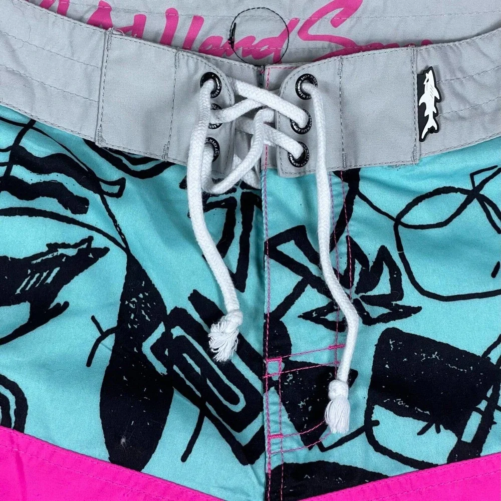 Maui And Sons Mens 30 Swim Trunks Lightweight Multicolor Pocket Drawstring Waist